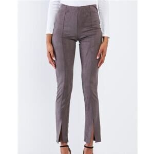 Tuckernuck Sloane Faux Suede Pants Size Medium Concrete Slit Pomander Place